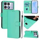 For Redmi K70 Ultra Global Skin Feel Solid Color Leather Phone Case with Lanyard(Green) - 1
