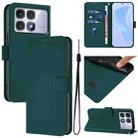 For Redmi K70 Ultra Global Skin Feel Solid Color Leather Phone Case with Lanyard(Dark Green) - 1