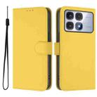 For Redmi K70 Ultra Global Skin Feel Solid Color Leather Phone Case with Lanyard(Lemon Yellow) - 2