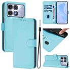 For Redmi K70 Ultra Global Skin Feel Solid Color Leather Phone Case with Lanyard(Sky Blue) - 1