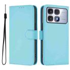 For Redmi K70 Ultra Global Skin Feel Solid Color Leather Phone Case with Lanyard(Sky Blue) - 2