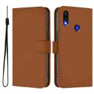 For Redmi Note 7 / 7 Pro / 7S Skin Feel Solid Color Leather Phone Case with Lanyard(Brown) - 2