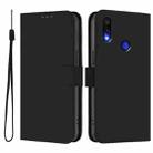For Redmi Note 7 / 7 Pro / 7S Skin Feel Solid Color Leather Phone Case with Lanyard(Black) - 2