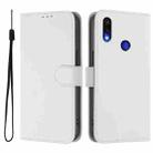 For Redmi Note 7 / 7 Pro / 7S Skin Feel Solid Color Leather Phone Case with Lanyard(White) - 2