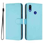For Redmi Note 7 / 7 Pro / 7S Skin Feel Solid Color Leather Phone Case with Lanyard(Sky Blue) - 2