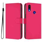 For Redmi Note 7 / 7 Pro / 7S Skin Feel Solid Color Leather Phone Case with Lanyard(Rose Red) - 2