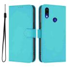 For Redmi Note 7 / 7 Pro / 7S Skin Feel Solid Color Leather Phone Case with Lanyard(Lake Blue) - 2