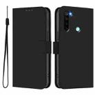 For Redmi Note 8 Skin Feel Solid Color Leather Phone Case with Lanyard(Black) - 2