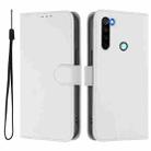 For Redmi Note 8 Skin Feel Solid Color Leather Phone Case with Lanyard(White) - 2
