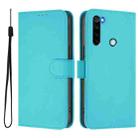 For Redmi Note 8 Skin Feel Solid Color Leather Phone Case with Lanyard(Lake Blue) - 2