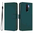 For Redmi Note 8 Pro Skin Feel Solid Color Leather Phone Case with Lanyard(Dark Green) - 2