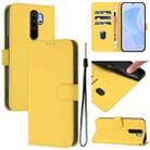 For Redmi Note 8 Pro Skin Feel Solid Color Leather Phone Case with Lanyard(Lemon Yellow) - 1