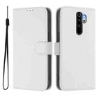 For Redmi Note 8 Pro Skin Feel Solid Color Leather Phone Case with Lanyard(White) - 2