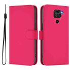 For Redmi Note 9 4G Global / 10X 4G Skin Feel Solid Color Leather Phone Case with Lanyard(Rose Red) - 2