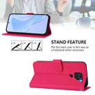 For Redmi Note 9 4G Global / 10X 4G Skin Feel Solid Color Leather Phone Case with Lanyard(Rose Red) - 3