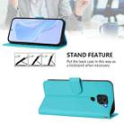 For Redmi Note 9 4G Global / 10X 4G Skin Feel Solid Color Leather Phone Case with Lanyard(Lake Blue) - 3