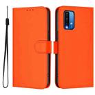 For Redmi 9 Power / 9T Global Skin Feel Solid Color Leather Phone Case with Lanyard(Orange) - 2