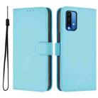 For Redmi 9 Power / 9T Global Skin Feel Solid Color Leather Phone Case with Lanyard(Sky Blue) - 2