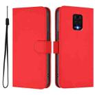 For Redmi Note 9 Pro 4G / 9S 4G Skin Feel Solid Color Leather Phone Case with Lanyard(Red) - 2