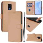 For Redmi Note 9 Pro 4G / 9S 4G Skin Feel Solid Color Leather Phone Case with Lanyard(Nude) - 1