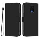 For Redmi Note 9 Pro 4G / 9S 4G Skin Feel Solid Color Leather Phone Case with Lanyard(Black) - 2