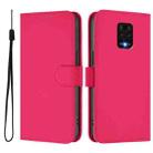 For Redmi Note 9 Pro 4G / 9S 4G Skin Feel Solid Color Leather Phone Case with Lanyard(Rose Red) - 2