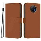 For Redmi Note 9T Global Skin Feel Solid Color Leather Phone Case with Lanyard(Brown) - 2