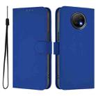 For Redmi Note 9T Global Skin Feel Solid Color Leather Phone Case with Lanyard(Dark Blue) - 2