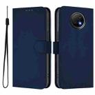For Redmi Note 9T Global Skin Feel Solid Color Leather Phone Case with Lanyard(Navy Blue) - 2