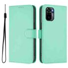 For Redmi Note 10 4G / Note 10S 4G Skin Feel Solid Color Leather Phone Case with Lanyard(Mint Green) - 2