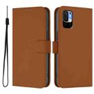 For Redmi Note 10 5G / Note 10T 5G Skin Feel Solid Color Leather Phone Case with Lanyard(Brown) - 2