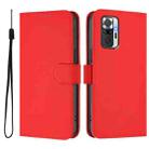 For Redmi Note 10 Pro 4G / 10 Pro Max Skin Feel Solid Color Leather Phone Case with Lanyard(Red) - 2