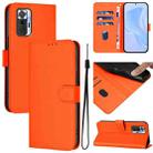 For Redmi Note 10 Pro 4G / 10 Pro Max Skin Feel Solid Color Leather Phone Case with Lanyard(Orange) - 1