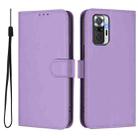 For Redmi Note 10 Pro 4G / 10 Pro Max Skin Feel Solid Color Leather Phone Case with Lanyard(Lavender Purple) - 2