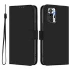 For Redmi Note 10 Pro 4G / 10 Pro Max Skin Feel Solid Color Leather Phone Case with Lanyard(Black) - 2