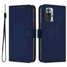 For Redmi Note 10 Pro 4G / 10 Pro Max Skin Feel Solid Color Leather Phone Case with Lanyard(Navy Blue) - 2