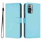 For Redmi Note 10 Pro 4G / 10 Pro Max Skin Feel Solid Color Leather Phone Case with Lanyard(Sky Blue) - 2