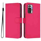 For Redmi Note 10 Pro 4G / 10 Pro Max Skin Feel Solid Color Leather Phone Case with Lanyard(Rose Red) - 2