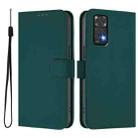 For Redmi Note 11 4G Global Skin Feel Solid Color Leather Phone Case with Lanyard(Dark Green) - 2