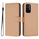 For Redmi Note 11S 5G Skin Feel Solid Color Leather Phone Case with Lanyard(Nude) - 2