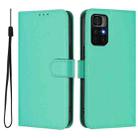 For Redmi Note 11S 5G Skin Feel Solid Color Leather Phone Case with Lanyard(Green) - 2