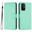 For Redmi Note 11S 5G Skin Feel Solid Color Leather Phone Case with Lanyard(Mint Green) - 2