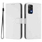 For Redmi Note 11 Pro 4G Global Skin Feel Solid Color Leather Phone Case with Lanyard(White) - 2