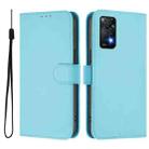 For Redmi Note 11 Pro 4G Global Skin Feel Solid Color Leather Phone Case with Lanyard(Sky Blue) - 2