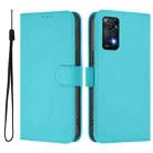 For Redmi Note 11 Pro 4G Global Skin Feel Solid Color Leather Phone Case with Lanyard(Lake Blue) - 2