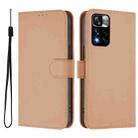 For Redmi Note 11 Pro+ 5G EU Version Skin Feel Solid Color Leather Phone Case with Lanyard(Nude) - 2