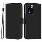 For Redmi Note 11 Pro+ 5G EU Version Skin Feel Solid Color Leather Phone Case with Lanyard(Black) - 2
