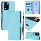 For Redmi Note 11 Pro+ 5G EU Version Skin Feel Solid Color Leather Phone Case with Lanyard(Sky Blue) - 1