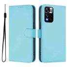 For Redmi Note 11 Pro+ 5G EU Version Skin Feel Solid Color Leather Phone Case with Lanyard(Sky Blue) - 2