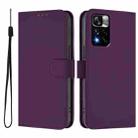 For Redmi Note 11 Pro+ 5G EU Version Skin Feel Solid Color Leather Phone Case with Lanyard(Violet) - 2